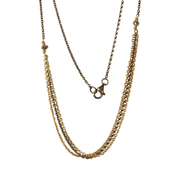 Halskde i sort rhodineret/forgyldt sterlingslv med antracit r diamanter