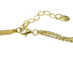 Armbnd i forgyldt sterlingslv med bl/grn r diamanter