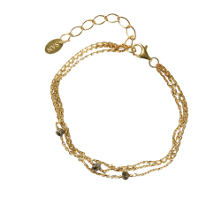 Armbnd i forgyldt sterlingslv med antracit r diamanter