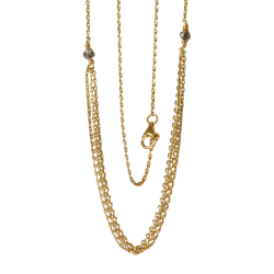 Halskde i forgyldt sterlingslv med antracit r diamanter