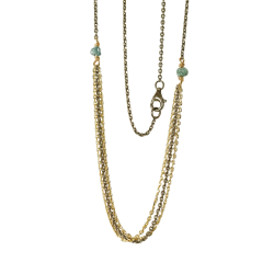 Halskde i sort rhodineret/forgyldt sterlingslv med bl/grn r diamanter