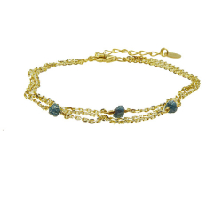 Armbnd i forgyldt sterlingslv med bl/grn r diamanter