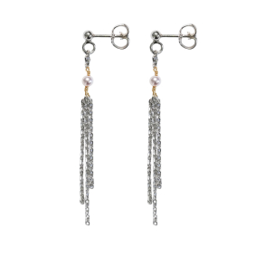 reringe i rhodineret/forgyldt sterlingslv med ferskvandsperler