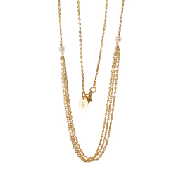 Halskde i forgyldt sterlingslv med ferskvandsperler