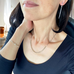 Armbnd i forgyldt sterlingslv med ferskvandsperler