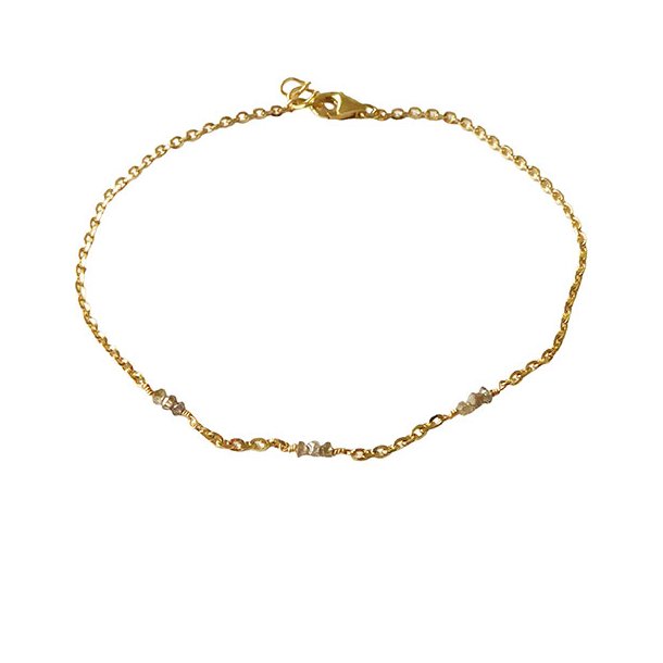 14K Bracelet &amp; Necklace w. Champagne Faceted Diamonds