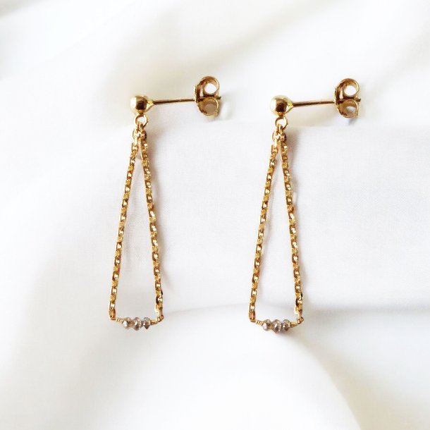 14K Earrings with Champagne Faceted Diamonds