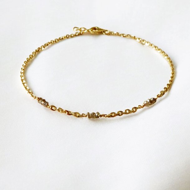 14K Bracelet &amp; Necklace w. Champagne Faceted Diamonds