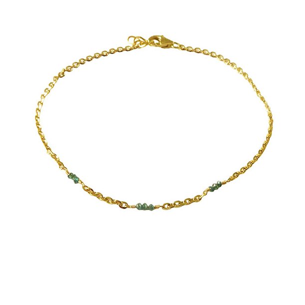 14K Bracelet &amp; Necklace w. Blue-Green Faceted Diamonds