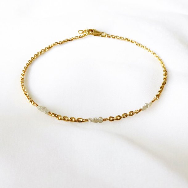 14K Bracelet &amp; Necklace w. Grey Faceted Diamonds