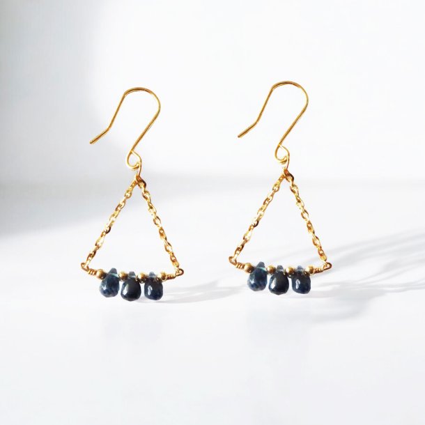 14K Earrings w.London Blue Faceted Topas