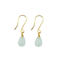 9kt reringe med drbeformet glat Akvamarin