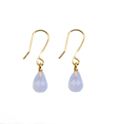 18kt reringe med Facetteret Chalcedon