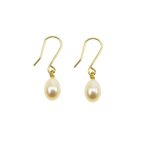 14k Earrings w.white Fresh Water Pearl
