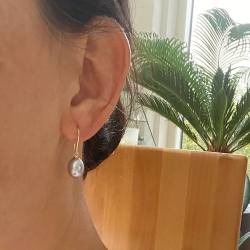 14kt reringe med store Hvide Ferskvandsperler