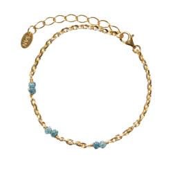 Armbnd &amp; Halskde m.Rdiamanter Bl/Grnlige &amp; Forgyldt Sterlingslv