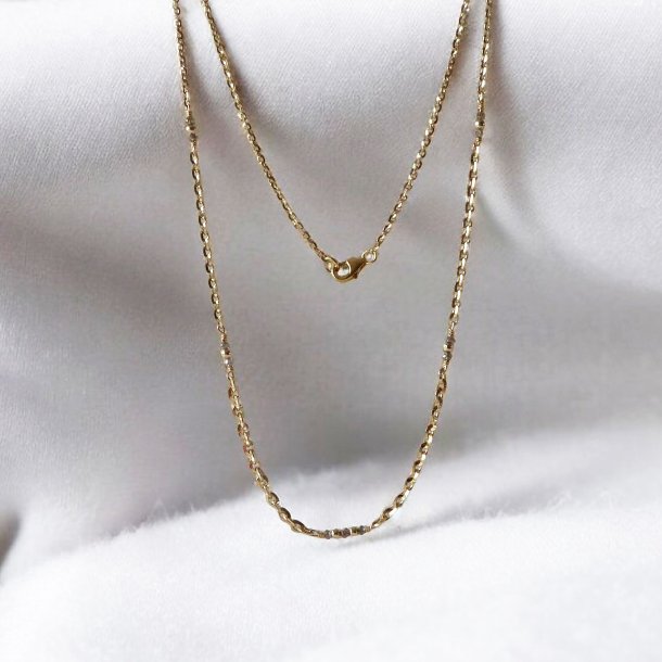 14K Graduated Necklace w. faceted Antracit Raw Diamonds