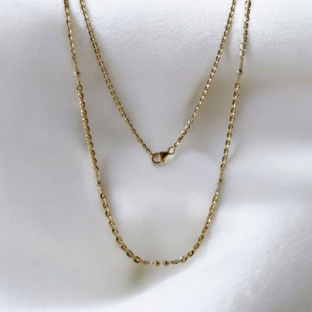 14K Graduated Necklace w. faceted Grey Raw Diamonds