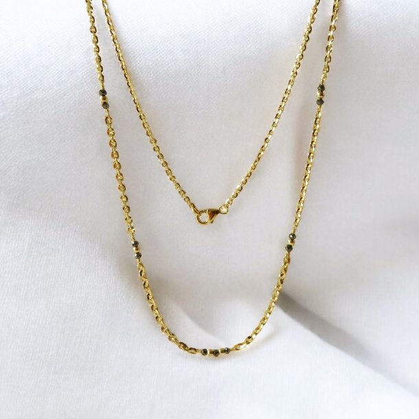 14K Graduated Necklace w. faceted Black Raw Diamonds