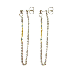 reringe i rhodineret Sterlingslv & 14kt med Bl Diamanter