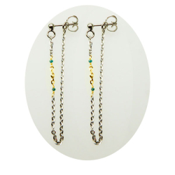 reringe i rhodineret Sterlingslv &amp; 14kt med Bl Diamanter