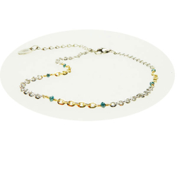 Bracelet &amp; Necklace 925/585 - Rhodium &amp; Blue Diamonds