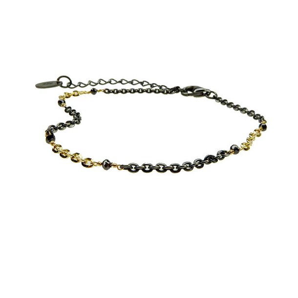 Bracelet &amp; Necklace 925/585 -Oxidised &amp; Black Diamonds