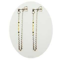 reringe i rhodineret Sterlingslv &amp; 14kt med Sorte Diamanter