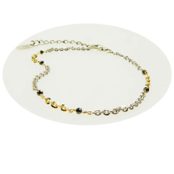 Bracelet &amp; Necklace 925/585 - Rhodium &amp; Black Diamonds