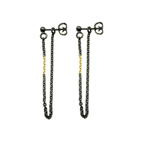 reringe med oxideret Sterlingslv & 14kt 