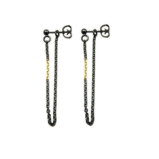 Earrings 925/585 - Oxidised 