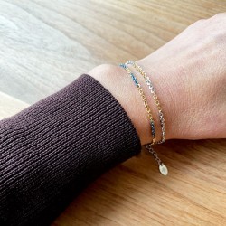 Armbnd eller Halskde - 14karat lasersvejset i Oxideret Sterlingslv 