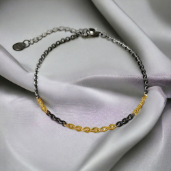 Armbnd eller Halskde - 14karat lasersvejset i Oxideret Sterlingslv 