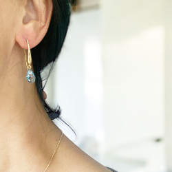 reringe i Forgyldt Sterlingslv med Chalcedon i str.12x8mm