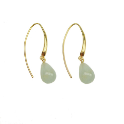 Halskde i Forgyldt Sterlingslv med Akvamarin