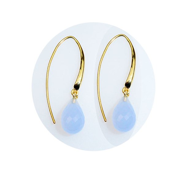 reringe - Forgyldt med Chalcedon 12x8mm
