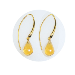 Halskde i Forgyldt Sterlingslv med Citrin