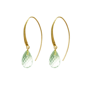 reringe i Forgyldt Sterlingslv med Grn Ametyst i str.12x8mm 