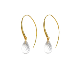 reringe i Forgyldt Sterlingslv med Bjerg Krystal i str.12x8mm