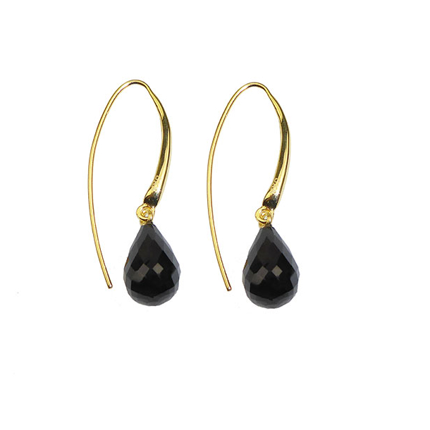 Øreringe - Forgyldt med Spinel 12x8mm
