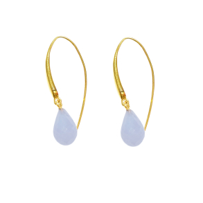 reringe i Forgyldt Sterlingslv med Chalcedon i str.12x8mm