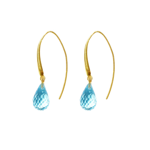 reringe i Forgyldt Sterlingslv med Topas i str.12x8mm