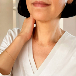 14kt Anker Facet med aflange led som Armbnd &amp; Halskde-.