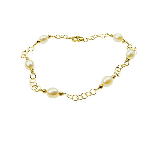 14K Bracelet &amp; Necklace w.White Fresh Waterpearls
