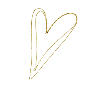 Halskde 9kt med Ferskvandsperle - To-i-en