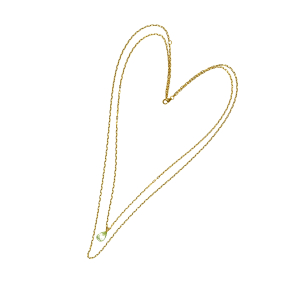 Halskde 14kt med Grn Ametyst - To-i-en