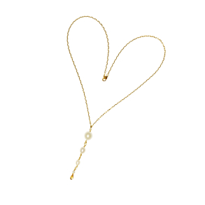 18kt halskde med Ferskvandsperler & Citrin