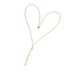 14kt halskde med Ferskvandsperler &amp; Topas