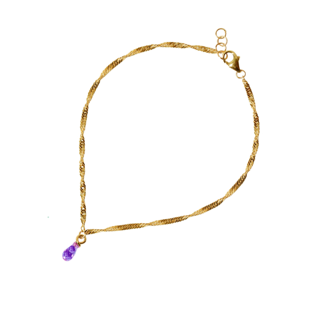 14kt armbnd med Facetteret Ametyst
