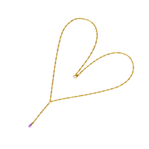 9kt halskde med facetteret ametyst